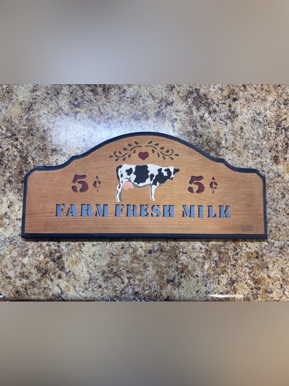 Farm Fresh Milk Wooden Wall Sign - Brown and Black